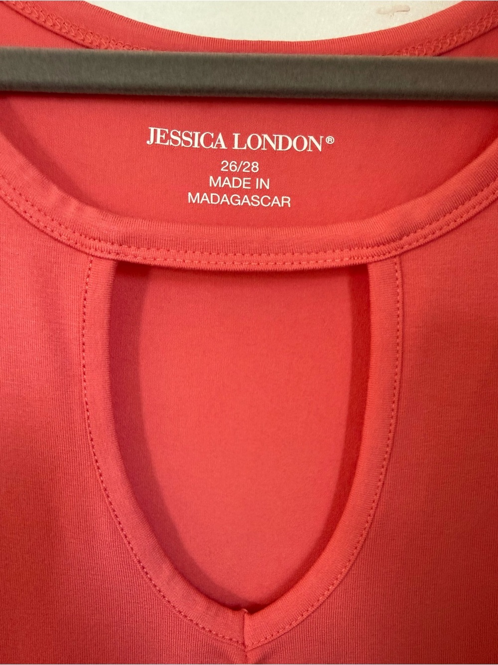 Jessica London Coral Keyhole 3/4 Sleeve Tunic - Size 26/28 - Picture 2 of 4